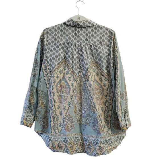 Soft Surroundings Blouse Petite Medium Long Sleeve Floral Paisley Tabitha Tunic - Picture 7 of 10